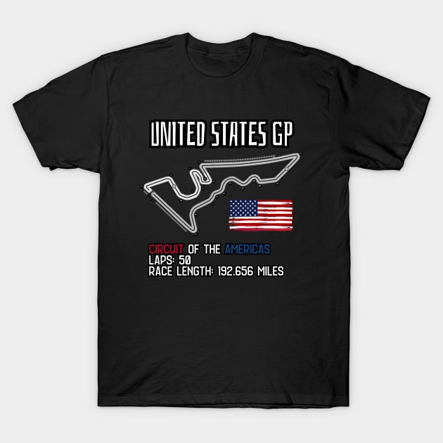 Circuit of the Americas, Austin GP, Texas, formula 1, usa grand prix T-Shirt by Pattyld